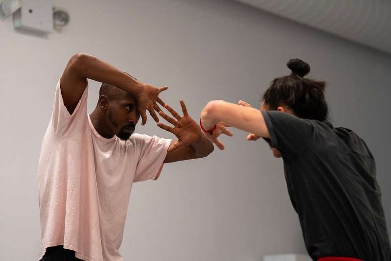 Images from the first draft of Detainee written choreography by Motasem Abu Hasan and sent to us from Jenin, West Bank, Palestine. Choreographic collaborators: Mohamed Abo-Bargs (aka Barges), Tom Tsai, and Suchi Branfman. Danced by Mohamed Abo-Bargs (aka Barges) and Tom Tsai. Followed by a community conversation, Freedom Tea Ritual, and a Dance Jam open to all.